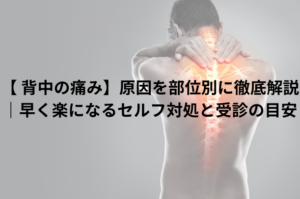 【 背中の痛み】原因を部位別に徹底解説｜早く楽になるセルフ対処と受診の目安