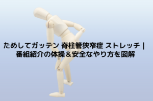 ためしてガッテン 脊柱管狭窄症 ストレッチ｜番組紹介の体操＆安全なやり方を図解