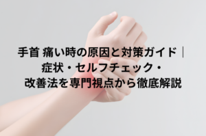 手首 痛い時の原因と対策ガイド｜症状・セルフチェック・改善法を専門視点から徹底解説