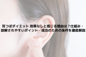 耳つぼダイエット 効果なしと感じる理由は？仕組み・誤解されやすいポイント・成功のための条件を徹底解説